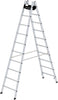 Alu-Stehleiter MUNK,  2x10 Sprossen Leiterlänge 2,95 m Arbeitshöhe bis 4,35 m