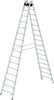 Alu-Stehleiter MUNK,  2x16 Sprossen Leiterlänge 4,63 m Arbeitshöhe bis 5,95 m