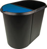 Papierkorb PRECITOOL,  Duo-System schwarz/blau helit