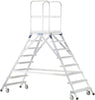 Podesttreppe ZARGES,  beidseitig 5 Stufen/Gitterrost Podesthöhe 1,20 m ZARGES
