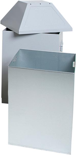 Abfallbehälter STUMPF,  ca. 80 l weißaluminium H 660/870mmstumpf