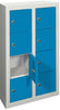 Kleinfach-Wandschrank PAVOY,  H815xB460xT200 mm 2x4 Fächer RAL7035/5012 Türen glatt