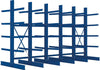 Kragarmregal META REGALBAU,  Heavy B5090xT2x800xH3000 mm doppelseitig RAL 5010 5 Ebenen Traglast 3780kg
