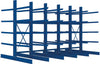 Kragarmregal META REGALBAU,  Heavy B5090xT2x1250xH3000 mm doppelseitig RAL 5010 5 Ebenen Traglast 2400kg