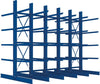 Kragarmregal META REGALBAU,  Heavy B5100xT2x1250xH4000 mm doppelseitig RAL 5010 5 Ebenen Traglast 2400kg