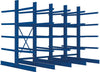 Kragarmregal META REGALBAU,  Heavy B4090xT2x1250xH3000 mm doppelseitig RAL 5010 5 Ebenen Traglast 2000kg