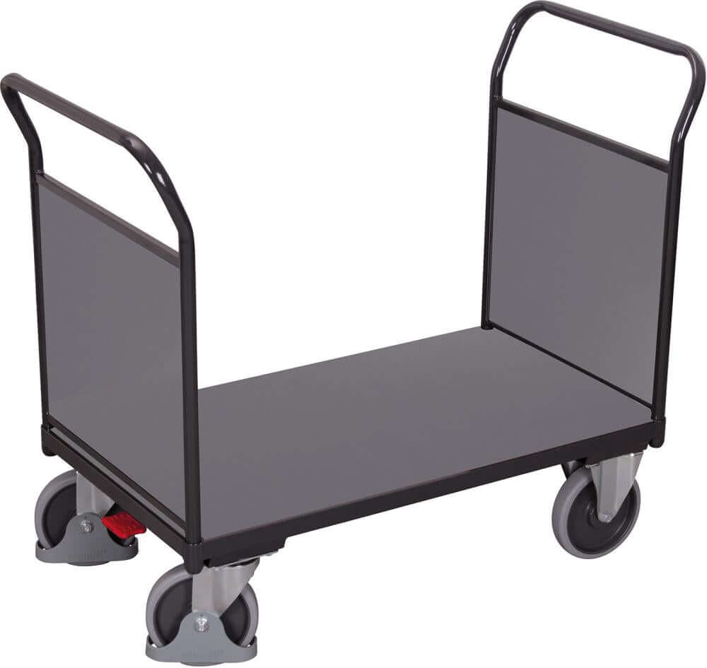 Doppel-Stirnwandwagen VARIOFIT,  mit Holz RAL 7016 sw-500.202/AG