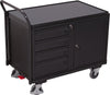 Tischwagen VARIOFIT,  250kg B1125xT625xH1010mm RAL 7035/7016 4 Schubladen, 1 Schrank
