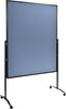Moderationswand PRECITOOL,  PREMIUM plus klappbar Textil blaugrau