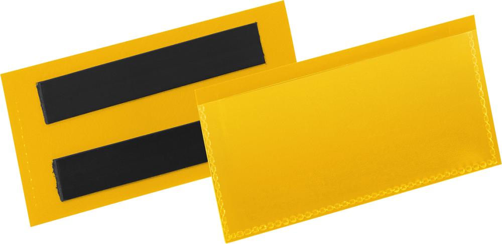 Etikettentasche DURABLE,  B100xH38 mm gelb, magnetisch VE 50 Stück