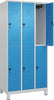 CP, Doppelst. Schrank CLASSICB900xT500xH1950 mm RAL 7035/5012, 3x2Abteilemit 100 mm hohen Füßen