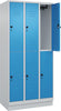 CP, Doppelst. Schrank CLASSICB900xT500xH1950 mm RAL 7035/5012, 3x2Abteilemit 100 mm hohem Sockel