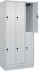 CP, Doppelst. Schrank CLASSICB900xT500xH1950 mm RAL 7035/7035, 3x2Abteilemit 100 mm hohem Sockel