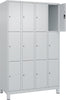 Fächerschrank CP,  mit Füßen B1200xT500xH1950 Korpus RAL 7035 LichtgrauTüren RAL 7035 Lichtgrau