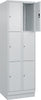 Fächerschrank CP,  CLASSIC B600xT500xH1950 mm RAL 7035/7035, 2x3 Fächermit 100 mm hohem Sockel