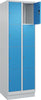 Fächerschrank CP,  CLASSIC B600xT500xH1950 mm RAL 7035/5012, 2x4 Fächermit 100 mm hohem Sockel