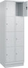 Fächerschrank CP,  CLASSIC B600xT500xH1950 mm RAL 7035/7035, 2x4 Fächermit 100 mm hohem Sockel