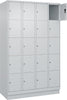 Fächerschrank CP,  CLASSIC B1200xT500xH1950 mm RAL 7035/7035, 4x5 Fächermit 100 mm hohem Sockel