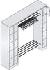 Offene CP,  Garderobe B2100xT480xH1950 mm RAL 7035 15 Bügel 1x10 1x5 Fächer B190 mm