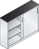 Schiebetürenschrank CP,  B1600xT400xH1000 mm RAL 7035, 4 Fachböden mit Mitteltrennwand CP