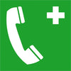 Fluchtwegschild NEUTRAL,  Alu B200xH200 mm Notruftelefon langnachleuchtend