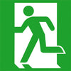 Fluchtwegschild NEUTRAL,  Alu B200xH200 mm Notausgang links langnachleuchtend
