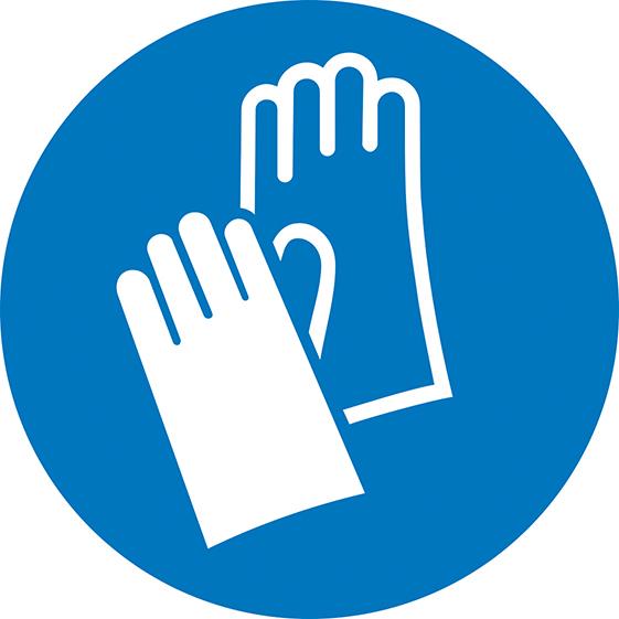 Gebotsschild NEUTRAL,  Aluminium D200 mm Handschutz benutzen SafetyMarking
