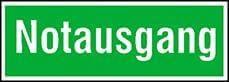 Fluchtwegschild NEUTRAL,  Folie B300xH105 mm Notausgang langnachleuchtend