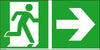 Fluchtwegschild NEUTRAL,  Alu B400xH200 mm Notausgang rechts mit Pfeil rechts langnachleuchtend