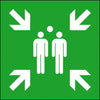 Fluchtwegschild NEUTRAL,  Alu B400xH400 mm Sammelstelle langnachleuchtend