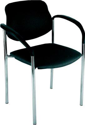 Besucherstuhl NEUTRAL, Bes.-Stuhl STYL m.Arml. chrom/blau