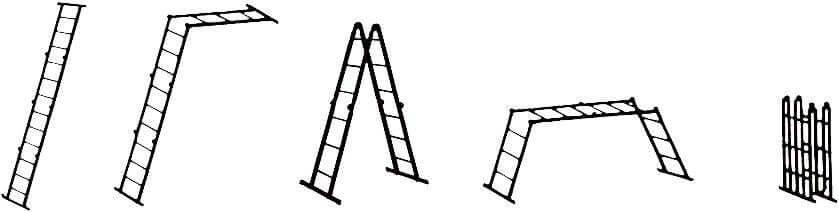 ZARGES, LM-Vielzweckleiter, 4-tlg4 x 5 Sprossen