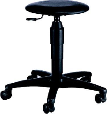 Drehhocker TOPSTAR,  TEC 60 Kunstledersitz schwarz Sitzhöhe 400-530 mm mit Rollen