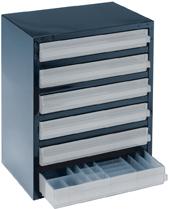Schubladen-Magazin RAACO, SL-Magazin Typ 6-3 B357xT255xH435 mm mit 6 Schubladen 250-3