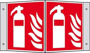 Brandschutzschild NEUTRAL,  Alu B150xH150 mm Winkel Feuerlöscher langnachleuchtend
