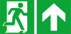 Fluchtwegschild NEUTRAL,  Folie B400xH200 mm Notausgang rechts mit Pfeil gerade langnachleuchtend