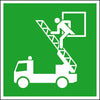 Fluchtwegschild NEUTRAL,  Alu B200xH200 mm Rettungsausstieg langnachleuchtend