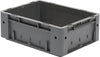 Transport-Stapelkasten LA-KA-PE,  B400xT300xH145 mm grau Auflast 600kg ohne Griffloch