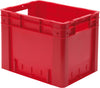 Transport-Stapelkasten LA-KA-PE,  B400xT320xH320 mm rot Auflast 600kg mit Griffloch