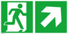 Fluchtwegschild NEUTRAL,  Alu B300xH150 mm Notausgang rechts mit Pfeil rechts aufwärts langnachleuchten