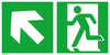 Fluchtwegschild NEUTRAL,  Alu B300xH150 mm Notausgang rechts mit Pfeil links aufwärts langnachleuchten
