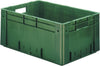 Transport-Stapelkasten LA-KA-PE,  B600xT400xH270 mm grün Auflast 700kg mit Griffloch LA-KA-PE