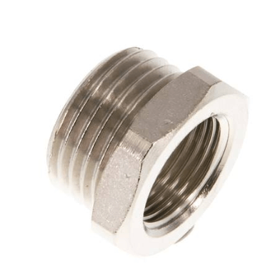 Reduziernippel G 1/2'(AG)-G 3/ 8'(IG), 16 bar MS vernickelt