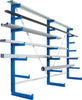 Langgutregal META REGALBAU,  ATLAS ST B2700xT500xH2000 mm einseitig RAL 5010 3 Arme Traglast 150kg