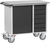 Werkstattwagen FETRA,  B1080xT590xH915mm RAL 7035/7016 6 Schubladen, 1 Schrank