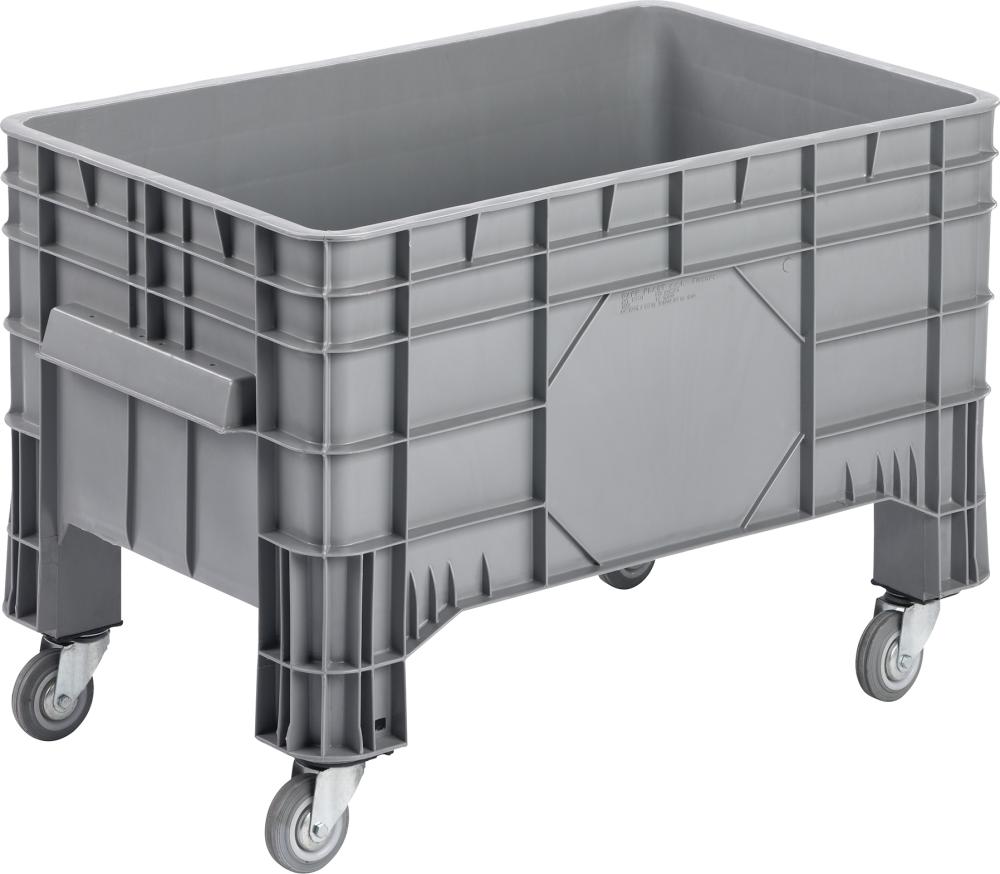 Großbehälter NEUTRAL,  PE fahrbar B1040xT640xH670 mm grau Volumen 220 l Boden/Wände geschlossen