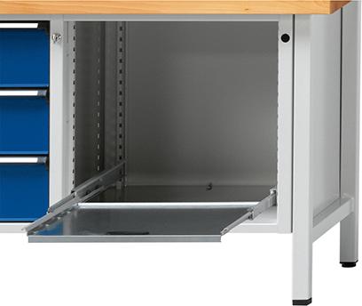 Auszugboden ANKE,  für Gehäusebreite 660mm RAL 7035 Traglast 100 kg 100 % ausziehbar