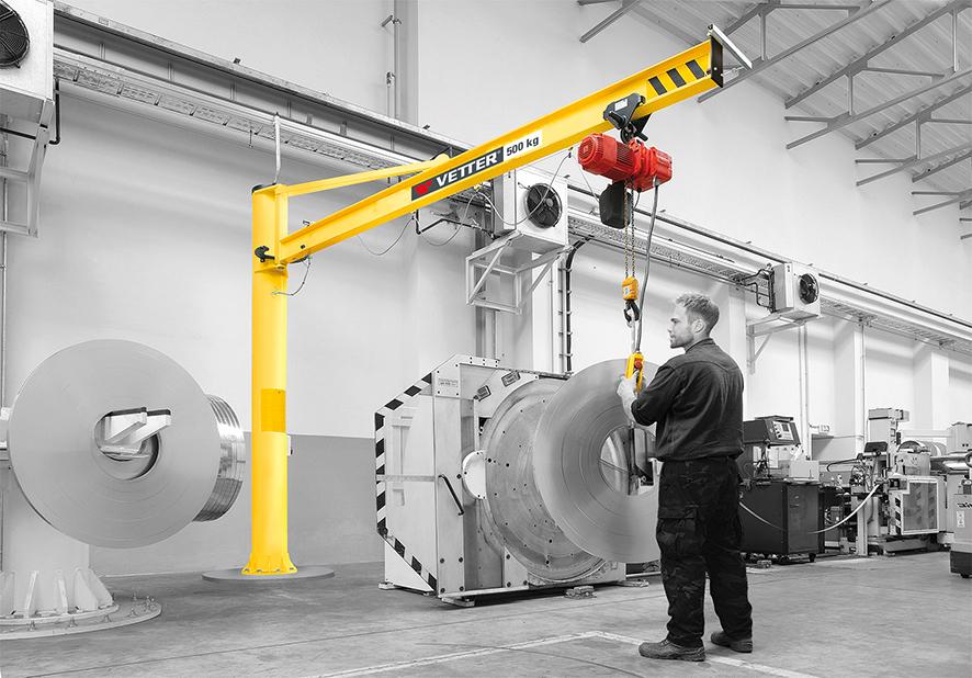 Wand-Schwenkkran-PW VETTER KRANTECHNIK,  500 kg 5000 mm m. E-Zug Vetter Krantechnik