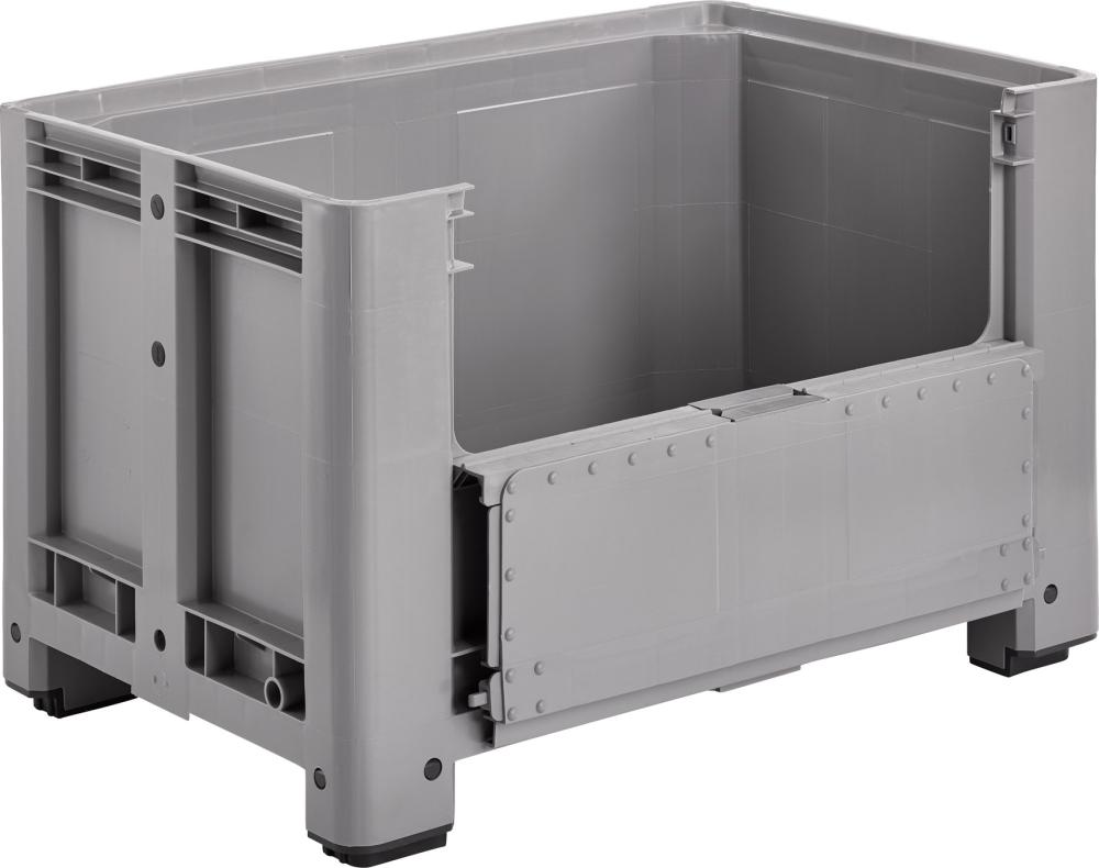 Palettenbox NEUTRAL,  m.4 Füßen 1200x800x760mm,Klappe