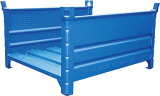 Lagergestell NEUTRAL,  RAL5010 B1200xT1000xH600 mm Nutzlast1,5t Auflast4,5t längsseitig Wandumschlag